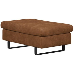 Polsterhocker Antiklederlook 92 x 40 x 56cm Braun/Cognac