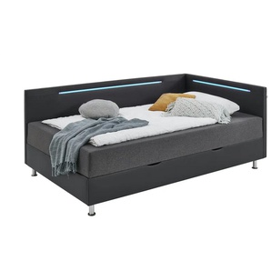 Polsterliege  Langham ¦ schwarz ¦ Maße (cm): B: 130 H: 82