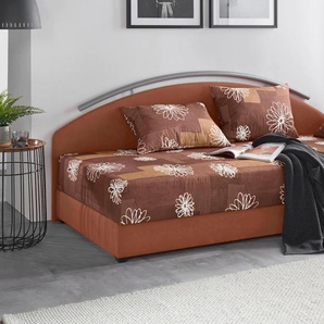 Polsterliege MAINTAL Komplettbetten Gr. Holzwerkstoff, Liegefläche B/L: 90 cm x 200 cm, kein Härtegrad, Federkern-Festpolster, braun Polsterliegen Komplettbetten mit Bettkasten