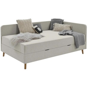 Polsterliege mit Bettkasten Carlotta ¦ beige ¦ Maße (cm): B: 100 H: 84