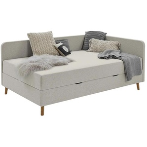 Polsterliege mit Bettkasten Carlotta ¦ beige ¦ Maße (cm): B: 130 H: 84