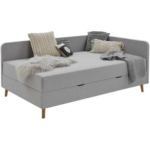 Polsterliege mit Bettkasten Carlotta ¦ grau ¦ Maße (cm): B: 150 H: 84