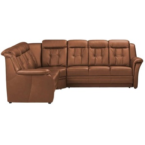 Polstermöbel Oelsa Komfort-Ecksofa aus Leder  Andorra ¦ orange ¦ Maße (cm): B: 272 H: 99 T: 238.0