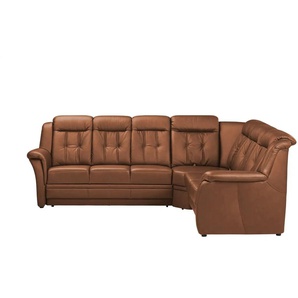 Polstermöbel Oelsa Komfort-Ecksofa aus Leder Andorra - orange - Materialmix - 272 cm - 99 cm - cm 238,0 | Möbel Kraft