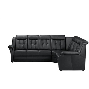 Polstermöbel Oelsa Komfort-Ecksofa aus Leder  Andorra ¦ schwarz ¦ Maße (cm): B: 272 H: 99 T: 238.0