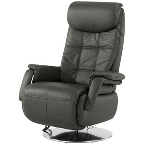 Polstermöbel Oelsa Ledersessel  Mambo ¦ grau ¦ Maße (cm): B: 86 H: 119 T: 88