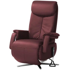Polstermöbel Oelsa TV-Sessel aus Echtleder Mambo - rot - Materialmix - 82 cm - 112 cm - cm 88,0 | Möbel Kraft