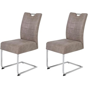 Polsterschwingstuhl 2er-Set ¦ beige ¦ Maße (cm): B: 59 H: 98