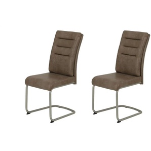 Polsterschwingstuhl 2er-Set in Leder-Optik - braun - Materialmix - 65 cm - 102 cm | Möbel Kraft