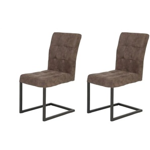 Polsterschwingstuhl 2er-Set Samuel | braun | 62 cm | 91 cm |