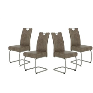 Polsterschwingstuhl 4er-Set mit Griff - braun - Materialmix - 58 cm - 99 cm | Möbel Kraft