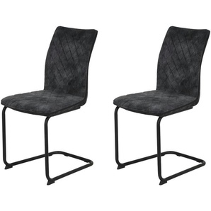 Polsterschwingstuhl Set ¦ grau ¦ Maße (cm): B: 56 H: 91