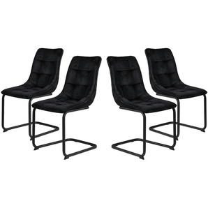 Polsterschwingstuhl Set ¦ schwarz ¦ Maße (cm): B: 62 H: 88
