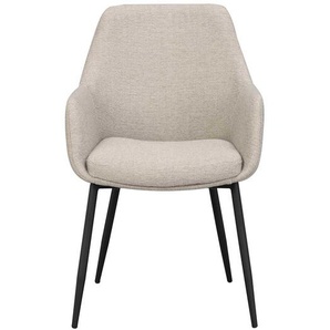 Polsterstühle in Beige im Skandi Design Stoffbezug (2er Set)