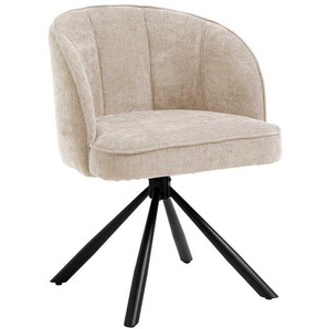 Polsterstühle in Beige und Schwarz drehbar (2er Set)