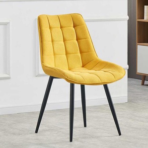 Polsterstühle in Gelb und Schwarz modern (4er Set)