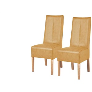 Polsterstuhl 2-er Set aus Buche - gelb - Materialmix - 44 cm - 103 cm - cm 63,0 | Möbel Kraft