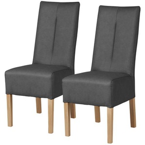 Polsterstuhl 2er Set Eiche anthrazit - grau - Materialmix - 44 cm - 103 cm - 63 cm | Möbel Kraft