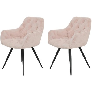 Polsterstuhl 2er-Set - rosa/pink - Materialmix - 62 cm - 83 cm | Möbel Kraft