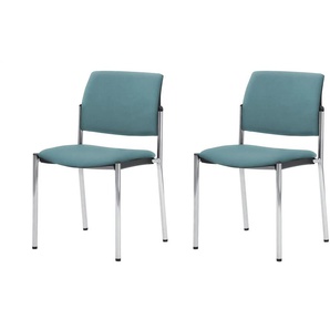 Polsterstuhl 2er Set - türkis/petrol - Materialmix - 49 cm - 83 cm - cm 56,0 | Möbel Kraft