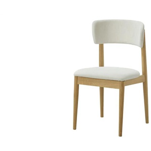 Polsterstuhl aus Eiche Massivgestell Bel ¦ creme ¦ Maße (cm): B: 47 H: 83,5 T: 51.0