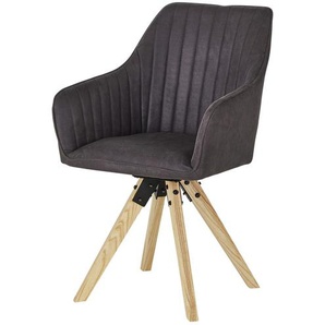 Polsterstuhl drehbar Benito ¦ grau ¦ Maße (cm): B: 60 H: 88,5 T: 66.5