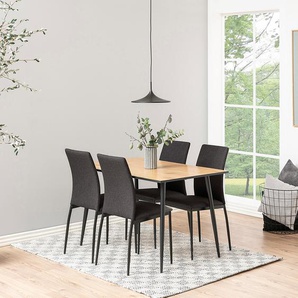 Polsterstuhl Domenica I 4er-Set 44 x 92 x 53cm Grau