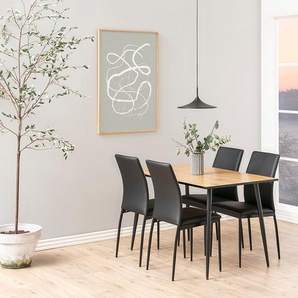 Polsterstuhl Domenica II 4er-Set 44 x 92 x 53cm Schwarz/Schwarz