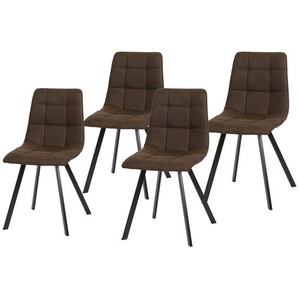 Polsterstuhl Donnell 44 x 86 x 57cm Braun/Braun 4er Set