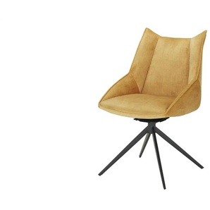 Polsterstuhl drehbar - gelb - Materialmix - 46 cm - 85 cm - cm 63,5 | Möbel Kraft