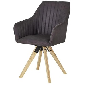Polsterstuhl drehbar - grau - Materialmix - 60 cm - 88,5 cm - cm 66,5 | Möbel Kraft