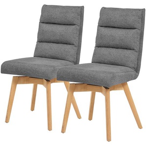 Polsterstuhl Kexby 2er-Set 49 x 91 x 68cm Schwarz/Grau