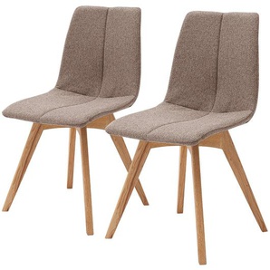 Polsterstuhl Marihn II 2er-Set 47 x 87 x 52cm Braun/Braun