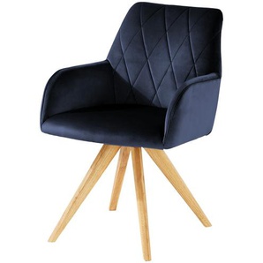 Woodford Polsterstuhl  mit Armlehne Bristol - blau - Materialmix - 60 cm - 88 cm - 67 cm | Möbel Kraft