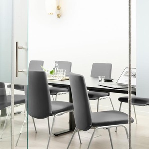 Polsterstuhl STRESSLESS Laurel Stühle Gr. B/H/T: 57 cm x 92 cm x 59 cm, Leder BATICK, Stahl, grau (grey batick, chrom matt) Polsterstühle Low Back, Größe L, mit Beinen aus Stahl in Chrom matt