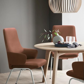 Polsterstuhl STRESSLESS Laurel Stühle Gr. B/H/T: 58 cm x 105 cm x 60 cm, Leder PALOMA, Stahl, braun (copper paloma, chrom matt) Polsterstühle High Back mit Armlehne, Größe L, Beinen aus Stahl in Chrom matt
