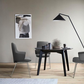 Polsterstuhl STRESSLESS Laurel Stühle Gr. B/H/T: 58 cm x 92 cm x 59 cm, Leder BATICK, Stahl, grau (grey batick, chrom glänzend) Polsterstühle Low Back mit Armlehne, Größe L, Beinen aus Stahl in Chrom glänzend