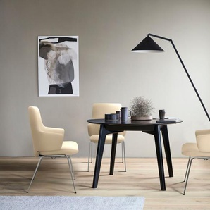 Polsterstuhl STRESSLESS Laurel Stühle Gr. B/H/T: 58 cm x 92 cm x 59 cm, Leder PALOMA, Stahl, beige (vanilla paloma, chrom matt) Polsterstühle Low Back mit Armlehne, Größe L, Beinen aus Stahl in Chrom matt