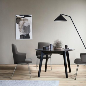 Polsterstuhl STRESSLESS Laurel Stühle Gr. B/H/T: 58 cm x 92 cm x 59 cm, Leder PALOMA, Stahl, grau (rock paloma, chrom matt) Polsterstühle Low Back mit Armlehne, Größe L, Beinen aus Stahl in Chrom matt
