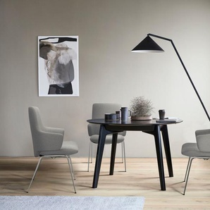 Polsterstuhl STRESSLESS Laurel Stühle Gr. B/H/T: 58 cm x 92 cm x 59 cm, ROHLEDER Stoff Q2 FARON, Stahl, grau (grey q2 faron, chrom matt) Polsterstühle Low Back mit Armlehne, Größe L, Beinen aus Stahl in Chrom matt