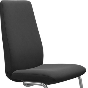 Polsterstuhl STRESSLESS Laurel Stühle Gr. B/H/T: 53 cm x 105 cm x 60 cm, Microfaser DINAMICA, Stahl, grau (charcoal dinamica, chrom glänzend) Polsterstühle High Back, Größe L, mit Beinen aus Stahl in Chrom glänzend