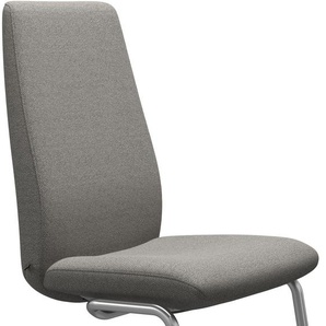 Polsterstuhl STRESSLESS Laurel Stühle Gr. B/H/T: 53 cm x 105 cm x 60 cm, ROHLEDER Stoff Q2 FARON, Stahl, grau (grey q2 faron, chrom glänzend) Polsterstühle High Back, Größe L, mit Beinen aus Stahl in Chrom glänzend