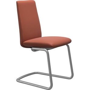 Polsterstuhl STRESSLESS Laurel Stühle Gr. B/H/T: 53 cm x 92 cm x 59 cm, Leder PALOMA, Stahl, rot (henna paloma, chrom matt) Polsterstühle Low Back, Größe M, mit Beinen aus Stahl in Chrom matt