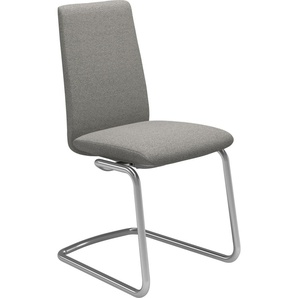 Polsterstuhl STRESSLESS Laurel Stühle Gr. B/H/T: 53 cm x 92 cm x 59 cm, ROHLEDER Stoff Q2 FARON, grau (grey q2 faron, chrom glänzend) Polsterstühle Low Back, Größe M, mit Beinen aus Stahl in Chrom glänzend