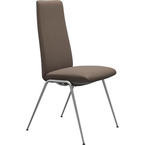 Polsterstuhl STRESSLESS Laurel Stühle Gr. B/H/T: 57 cm x 105 cm x 60 cm, Leder BATICK, Stahl, braun (mole batick, chrom matt) Polsterstühle High Back, Größe M, mit Beinen aus Stahl in Chrom matt
