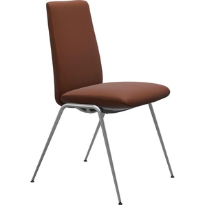 Polsterstuhl STRESSLESS Laurel Stühle Gr. B/H/T: 57 cm x 92 cm x 59 cm, Leder PALOMA, Stahl, braun (copper paloma, chrom matt) Polsterstühle Low Back, Größe M, mit Beinen aus Stahl in Chrom matt