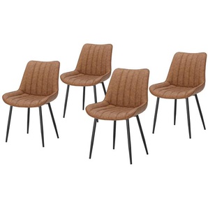 Polsterstuhl Vinni 53 x 81 x 60cm 4er Set Braun/Vintage Braun