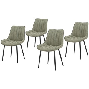 Polsterstuhl Vinni 53 x 81 x 60cm 4er Set Grün/Helles Olivgrün