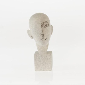 Poly-Skulptur Kopf, 11,5 X 13,5 X 30Cm, Weiß