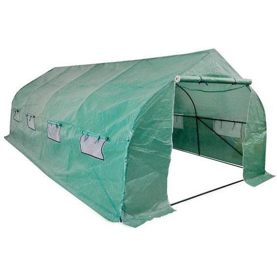 Polytunnel Gewächshaus Begehbar & Mobil Stahlrahmen 18 m²
